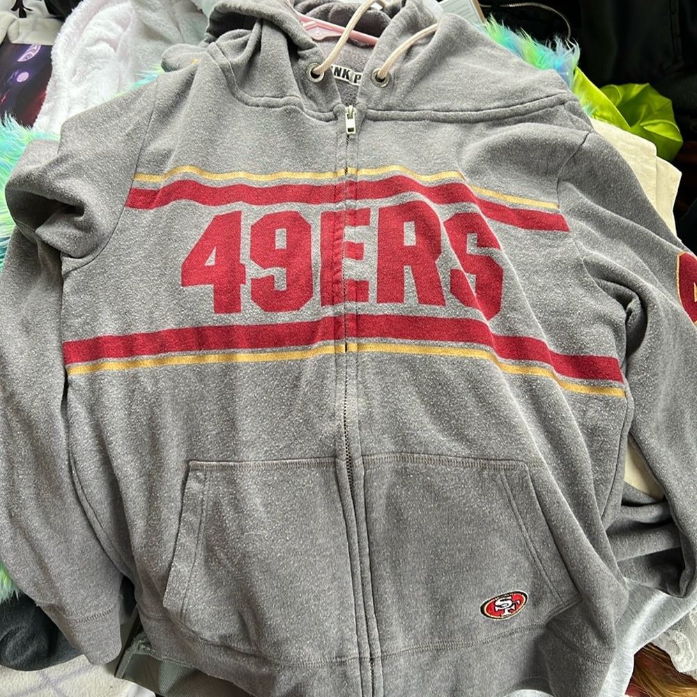 San Francisco 49ers Victorias Secret Pink Grey Zip up Hoodie